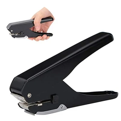 Image of 1 Hole Punch Single Puncher 10 Sheet Capacity Hand Held ID Card Slot Metal for Home Office School