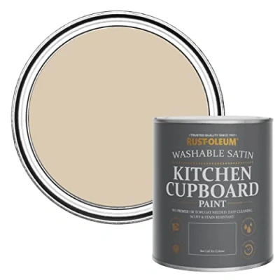 Image of Rust Oleum Light Brown Scrubbable Kitchen Cupboard Paint in Satin Finish Warm Clay 750ml