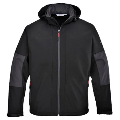 Image of Portwest Softshell with Hood (3L), Color: Black, Size: Large, TK53BKRL