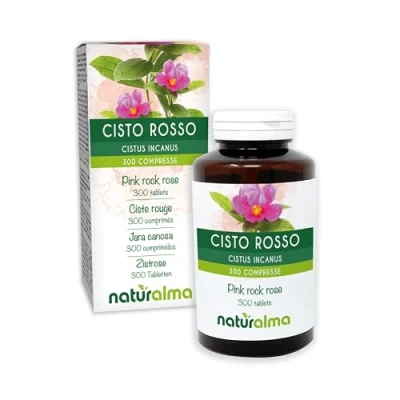 Image of Pink Rock Rose (Cistus incanus) herb Naturalma 150 g 300 Tablets Food Supplement Natural and Vegan