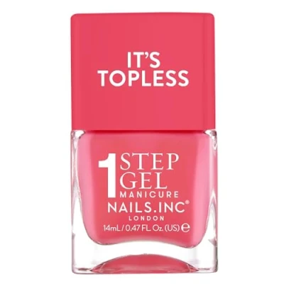 Image of Nails Inc It&#039;s Topless Gel Nail Polish, 4 in 1 Base Coat, Treatment, Color &amp; Top Long Lasting, Strong, Chip Free Nails, Glossy Salon Quality Manicure At Home, Vegan, Cruelty Free, Shade Sofia