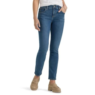 Image of Lee Women&#039;s Ultra Lux Comfort with Flex Motion Slim Straight Jean Ever Fit, Power Struggle, 16 Short