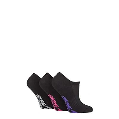 Image of Women&#039;s 3 Pair SOCKSHOP Dare to Wear Plain Bamboo No Show Socks Black 4 8 Ladies