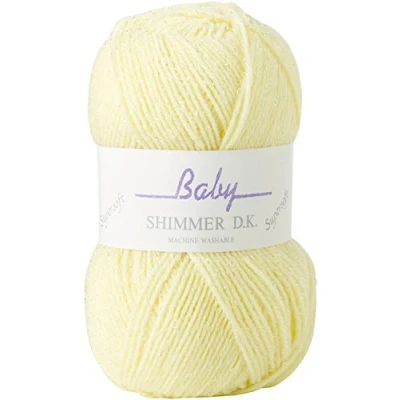 Image of James Brett Baby Shimmer Knitting Yarn Soft Double Knit Wool 100g (Lemon Yellow BS2)