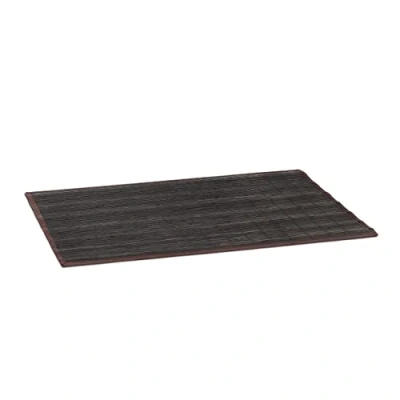 Image of Relaxdays Bamboo Bath Mat 80 x 50 cm Bathroom of Wood with Anti Slip Underside, Perfect for use as Bathtub or Shower Mat, Black