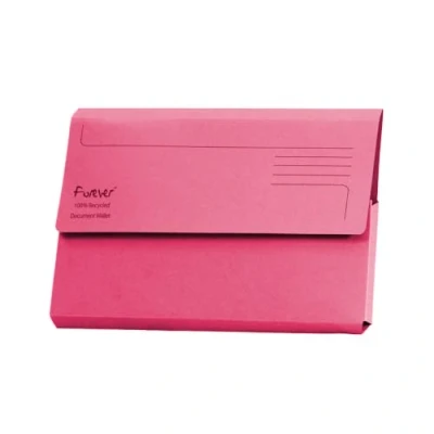 Image of Exacompta Forever Document Wallets Perfect for Storing Documents Recycled 290 gsm Board 34.5 x 24.5 cm in Size A4/Foolscap Pink Pack of 25.