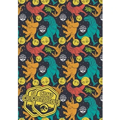 Image of Official Jurassic World Luxury 2 Sheet Tag Wrapping Paper,