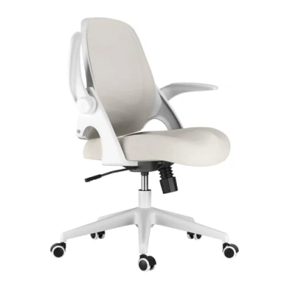 Image of Hbada Office Chair Desk with Flip Up Armrests, Breathable Mesh Ergonomic Adjustable Height &amp; PU Wheels, Swivel Computer Home Chair, Gray