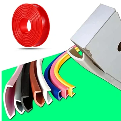 Image of Furniture Banding U Shaped TPE Edge Guard Strips, Wooden Board Edging Strips for Cabinet Wardrobe Table Worktop Wood and Cut Outs, Tape, (5mx18mm,Red)