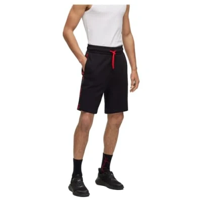 Image of HUGO Mens Sporty Logo Shorts Embroidered in Cotton Terry