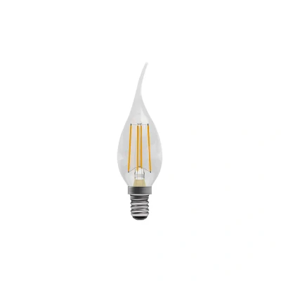 Image of Dimmable Bent Tip Clear E14 LED Filament Candle 3.3W Bell Lighting