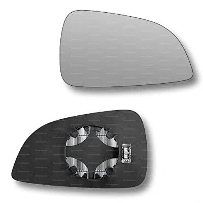 Image of Less4spares Replacement Wing Mirror Glass Right Compatible with Vauxhall Astra 2009 2010 CLIP ON Driver Off side Heated Convex