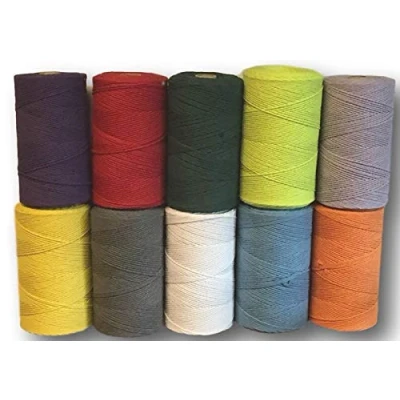Image of 1KG SPOOLS EVERLASTO SINGLE TWIST SOFT COTTON MACRAME CRAFT TWINE 15/6 (2MM APPROX) (SKY BLUE)
