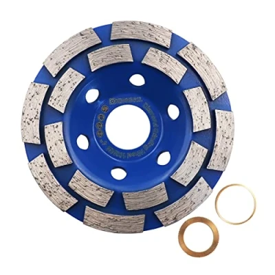Image of HIGHDRIL Diamond Grinding Wheel Concrete Double Row 100 mm x 22.23 Cup for Stone, Concrete, Tile Adhesive, Granite, Masonry