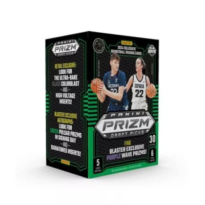 Image of 2024 Panini Prizm Collegiate Draft Picks Basketball Trading Card Blaster Box (Exclusive Purple Wave Prizms)