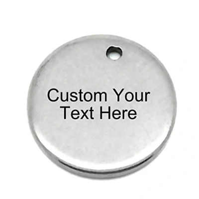 Image of 50PCS Bulk Engraved Stainless Steel Round Charms Pendant Custom Stamping Blanks Tags 10mm
