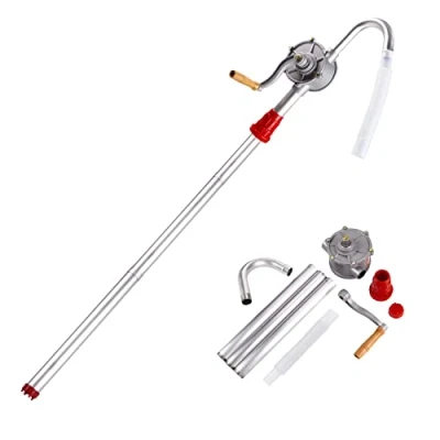 Image of LEMOTO Oil Barrel Pump,Aluminum Alloy Rotary Hand Crank Drum Pump for Petrol Diesel Fuel Garage Tool