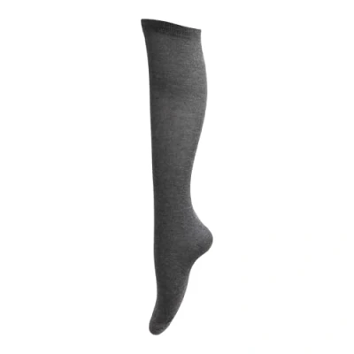 Image of Childrens Girls Plain Knee High School Socks (Pack of 3) (UK Shoe 4 6 (Age: 13+ years)) (Grey) years), Grey)