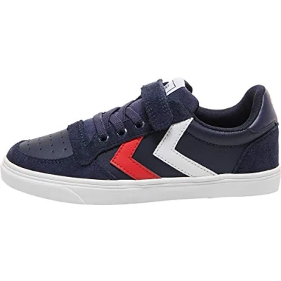 Image of Hummel UNI_Kids Slimmer Stadil Leather Low JR Top Sneakers, Peacoat, 30