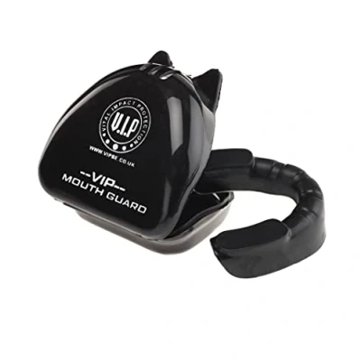 Image of VIP Custos Premium Double Layer Mouth Guard Gum Shield With Case Boxing MMA Rugby Muay Thai, Hockey, Judo, Karate Martial Arts Contact Sports, Black
