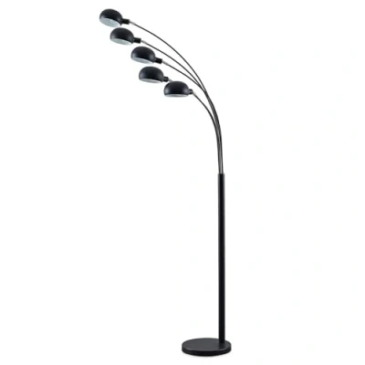 Image of Lindby Jewa floor lamp, black, metal, 5 bulb, E14