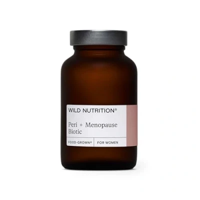 Image of WILD NUTRITION Food Grown® Peri + Menopause Biotic Probiotic Perimenopause &amp; Supplements with 8 Microbiotic Strains 30 Billion Colony Forming Units of per Dose Capsules