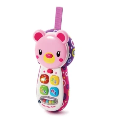 Image of VTech Peek and Play Phone, Kids Mobile Phone Toy, Educational Toy for Sensory Play, Gift Babies, Suitable Girls Boys Aged 3 Months +, Pink, English Version