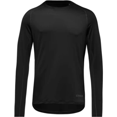 Image of GORE WEAR Breathable Men&#039;s Running top, Everyday, Comfortable Long Sleeved Functional Shirt, Quick Drying Black