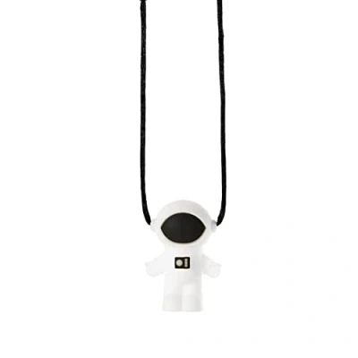 Image of Chew Necklaces for Sensory Kids, Silicone Oral Motor Aids Chewy Necklace Autism, ADHD, Anxiety or Other Special Needs Reduces Chewing Fidgeting Boys Girls Adults Chewer White