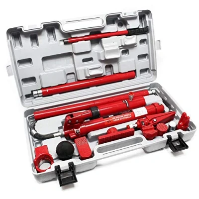 Image of Hydraulic 10 Ton Auto Body Frame Repair Kit and Car Jack with Accessories