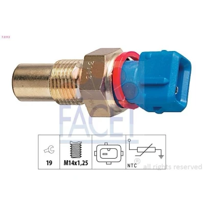 Image of 9601842680 Oil Temperature Sensor FACET 7.3113 M14x1,25 Made in Italy OE Equivalent PEUGEOT: 106 I Hatchback