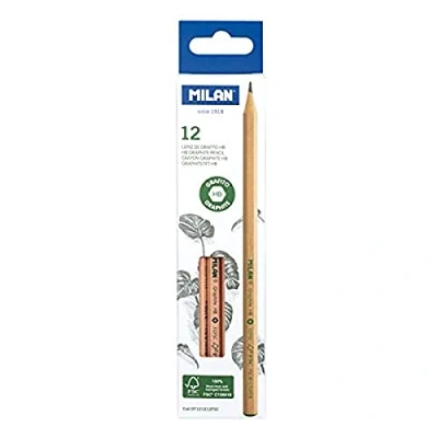 Image of MILAN Box of 12 Graphite HB Hexagonal Pencils, FSC Certified Wood (071212FSC)