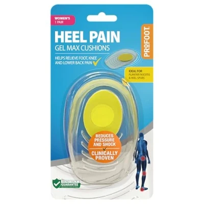 Image of Profoot Gel Max Cushions for Heel Pain Pad Ideal Spur, Plantar Fasciitis, Knee &amp; Back Reduces Pressure and Absorbs Shock