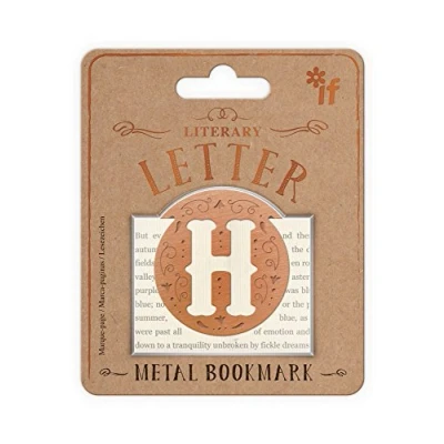 Image of IF Literary Letters Metal Bookmark Letter H