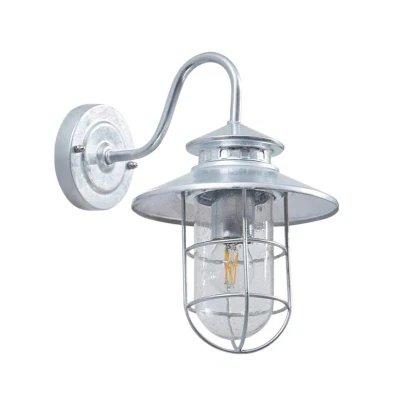 Image of Lindby outdoor wall light Naleta, galvanised silver, steel