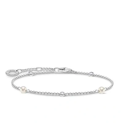 Image of Thomas Sabo White Stone Silver Bracelet 925 Sterling 16 19cm Length