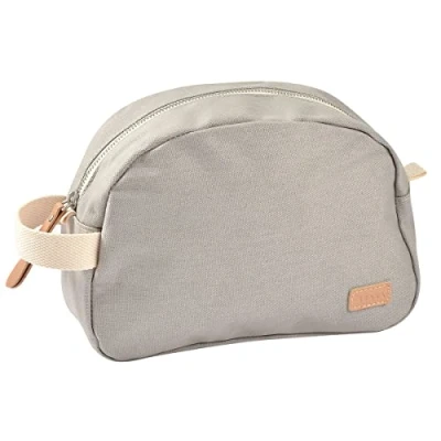 Image of Béaba, Baby Toilet Bag, Care Kit, Geneve Waterproof Fabric, 2 Inner Pockets, Soft Grey