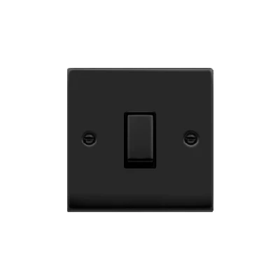 Image of Click Deco 1 Gang 2 Way Ingot 10AX Switch Matt Black Inserts