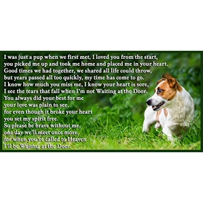 Image of Jack Russell Terrier Dog bereavement pet loss sympathy memorial Flexible Fridge Magnet Waiting at the Door