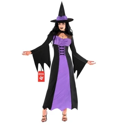 Image of Morph Purple Witches Costumes For Women, Adult Halloween Women Witch, Outfit Witch Dress Costume Small
