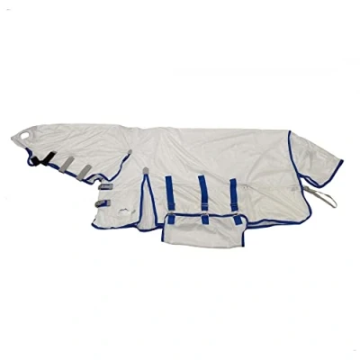 Image of Shires Highlander Plus Fly Horse Rug Sheet Full Neck Combo in White 6&#039;9&quot; / 81&quot;,