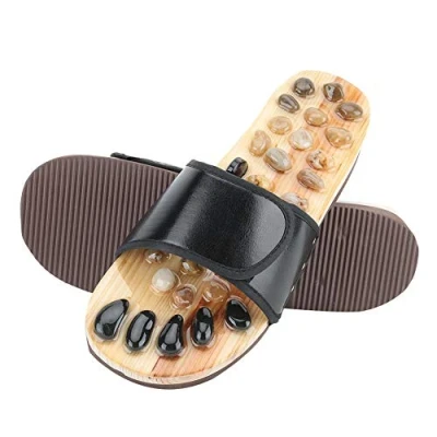 Image of Foot Massage Slippers, Pebble Stone Acupuncture Sandals Feet Relax Shoes Mat Relaxing Reflexology Tools Health Care for(39 40)