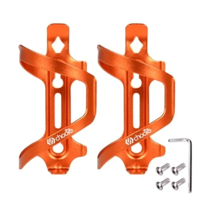 Image of Chooee Bicycle Water Bottle Cage,Aluminum Bike Holder for Road Bikes Mountain 2 Pack Orange