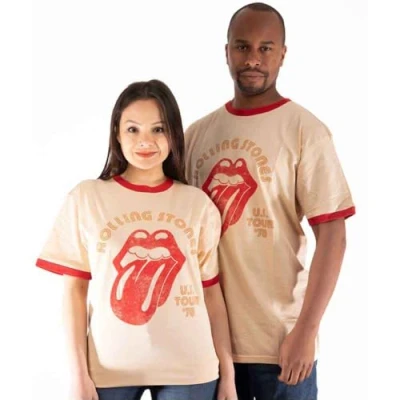 Image of Rolling Stones The T Shirt US Tour 78 Official Unisex Ringer Orange S