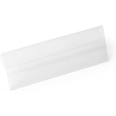 Image of Durable Hard Cover Ticket Holder Self Handing Pocket 1/2 A5 Landscape Pack of 10 Transparent Perfect for Labelling Shelves and Racking
