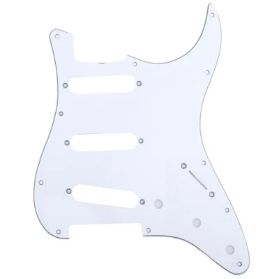 Image of Musiclily Pro 11 Hole 62 Vintage Style Strat SSS Pickguard for American Stratocaster 62, 3Ply White