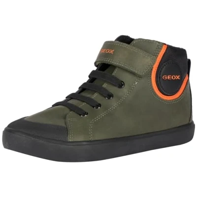 Image of Geox J GISLI BOY F Sneaker, Dk Green Black, 2.5 UK