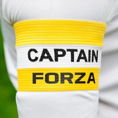 Image of FORZA Captains Armbands Adult &amp; Junior Elastic Sport Arm Band for Football, Rugby More [7 Colour Options] (Yellow, Senior)