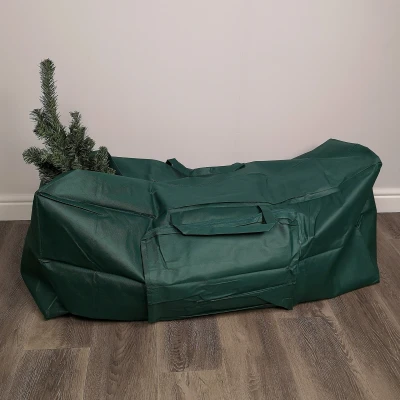 Image of 1.2m Green Christmas Tree Storage Bag with Zip and Carry Handle