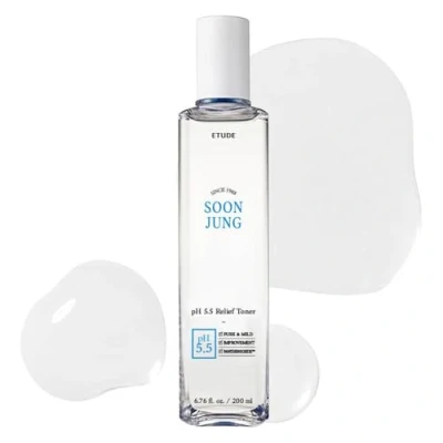 Image of Etude House Soonjung pH5.5 Relief Toner 200ml (New Version); Skin Care Solution; Low PH for Sensitive Skin; Non Comedogenic, Hypoallergenic &amp; Fragrance Free